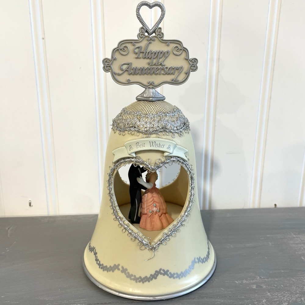 Enesco Vintage Music Box - Happy Anniversary Waltz - best‎ wishes 7"H Gift
